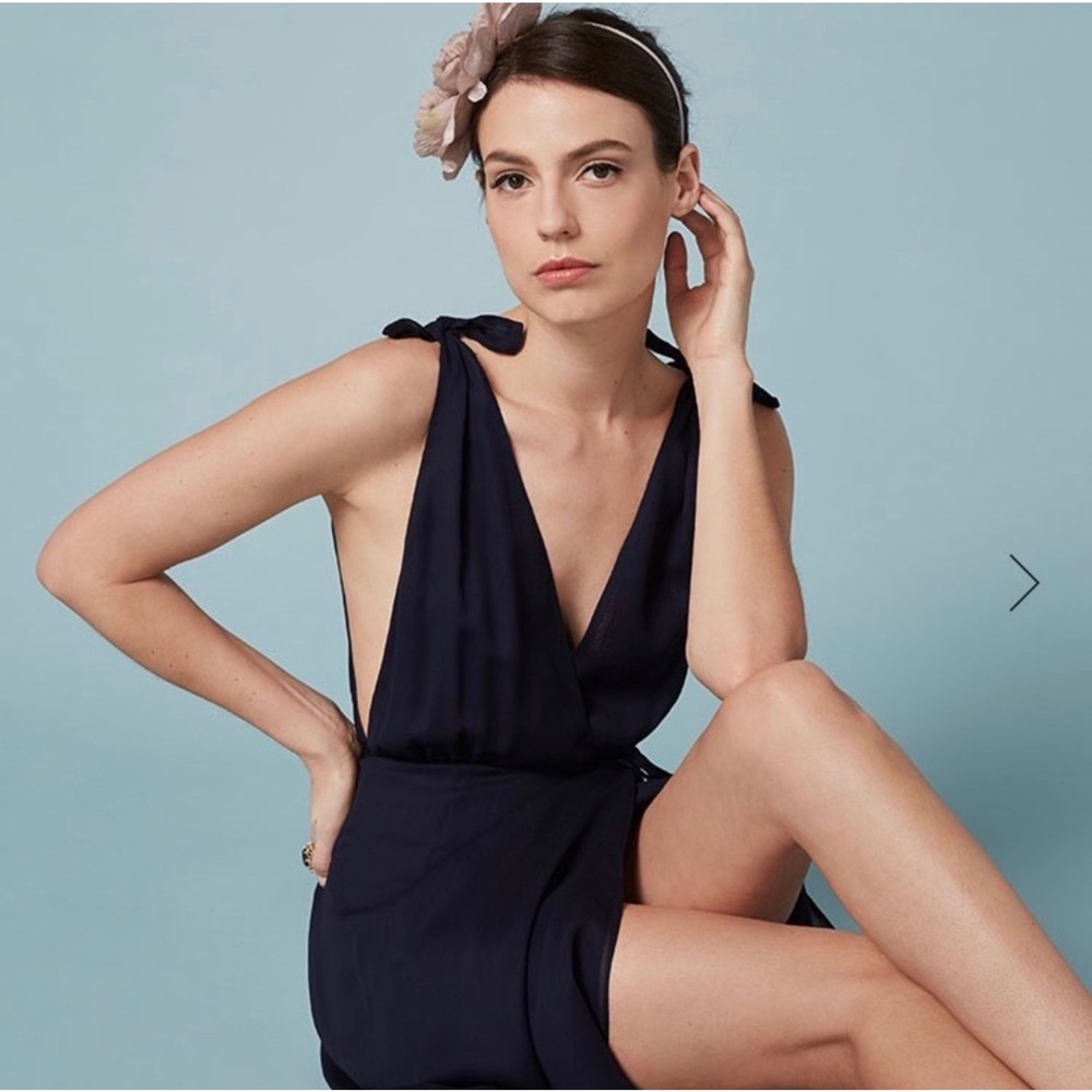 NWT Reformation Romanica Dress -MIDNIGHT BLUEsize 2 - Picture 6 of 10